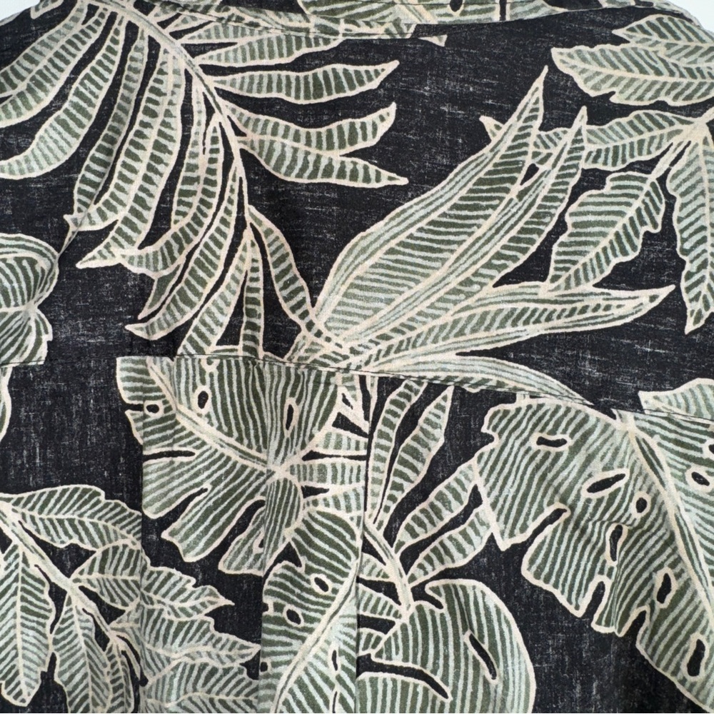 Cooke Street Reverse Print Hawaiian Aloha Shirt Black Monstera Leaf Men's L - Picture 9 of 9